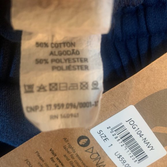 NWT DONA JO WOMENS 2 PIECE SWEATSHIRT & JOGGER "GOOD VIBES" SET NAVY SIZE 1 (SM) - Picture 14 of 15